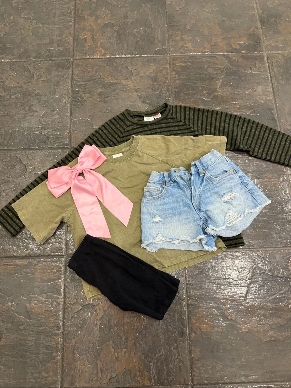 Zara Girls Outfit Bundle Size 6-7Y Olive Pink Denim Capsule Wardrobe